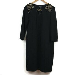NWT Spence Dress Black Gold Embellish Sheath Jersey   Size 6